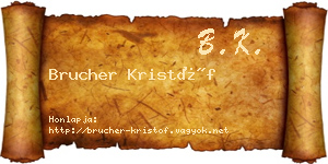 Brucher Kristóf névjegykártya